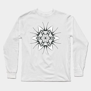 43C Unique Black White Abstract Mandala Long Sleeve T-Shirt